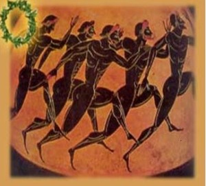 Vasija de cerámica de los juegos olímpicos 